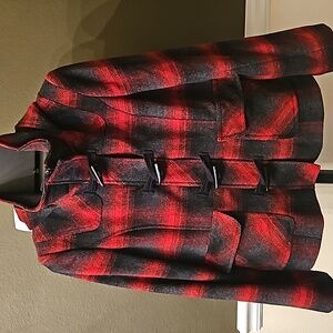 Kristen Blake Wool Blend Hooded Coat Jacket W sz M